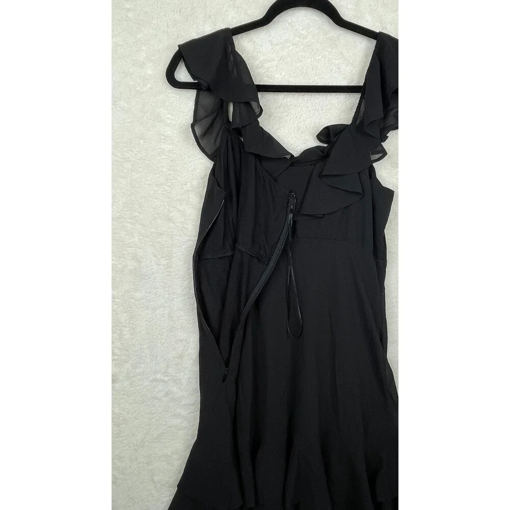 Abercrombie & Fitch Black Dress M Medium Ruffle Tiered Sleeveless Mini Short NWT - Picture 5 of 13